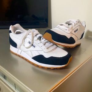 Black and white / tan sole Reebok’s